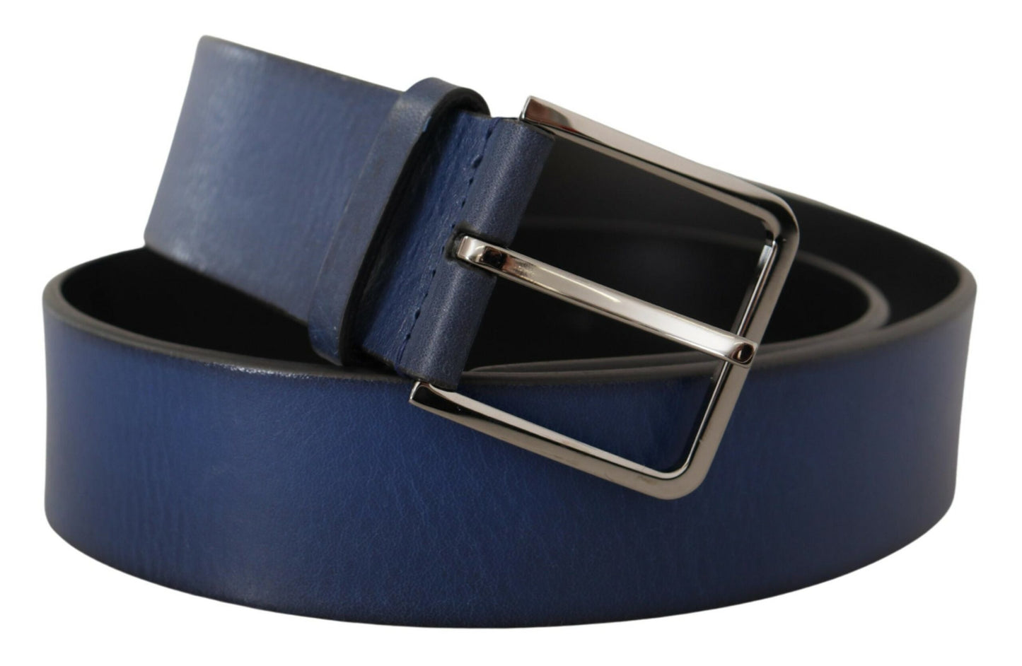  - Elegant Italian Leather Belt in Blue