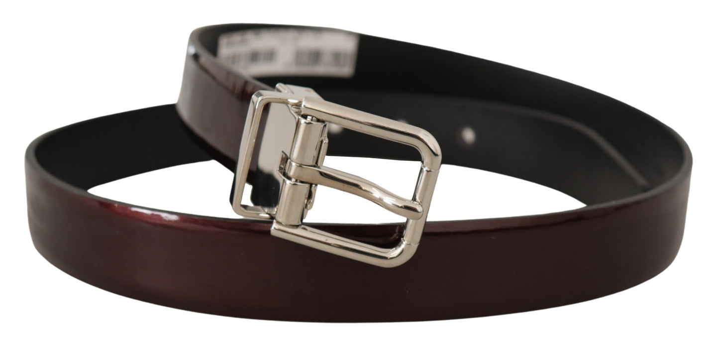  - Elegant Dark Brown Patent Leather Belt