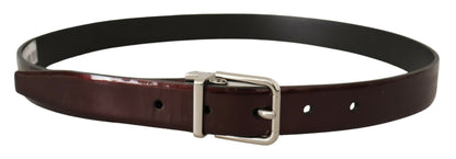  - Elegant Dark Brown Patent Leather Belt