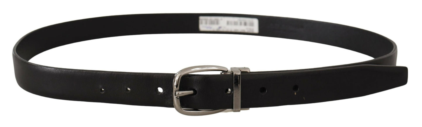  - Elegant Black Leather Designer Belt