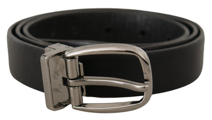  - Elegant Black Leather Designer Belt