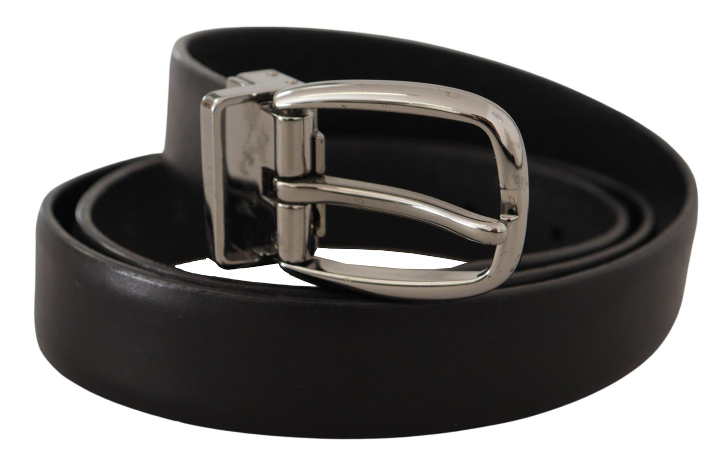  - Elegant Black Leather Designer Belt