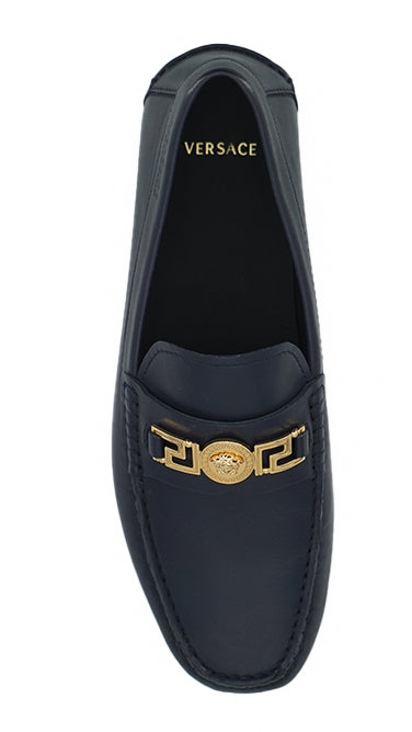  - Elegant Navy Blue Calf Leather Loafers