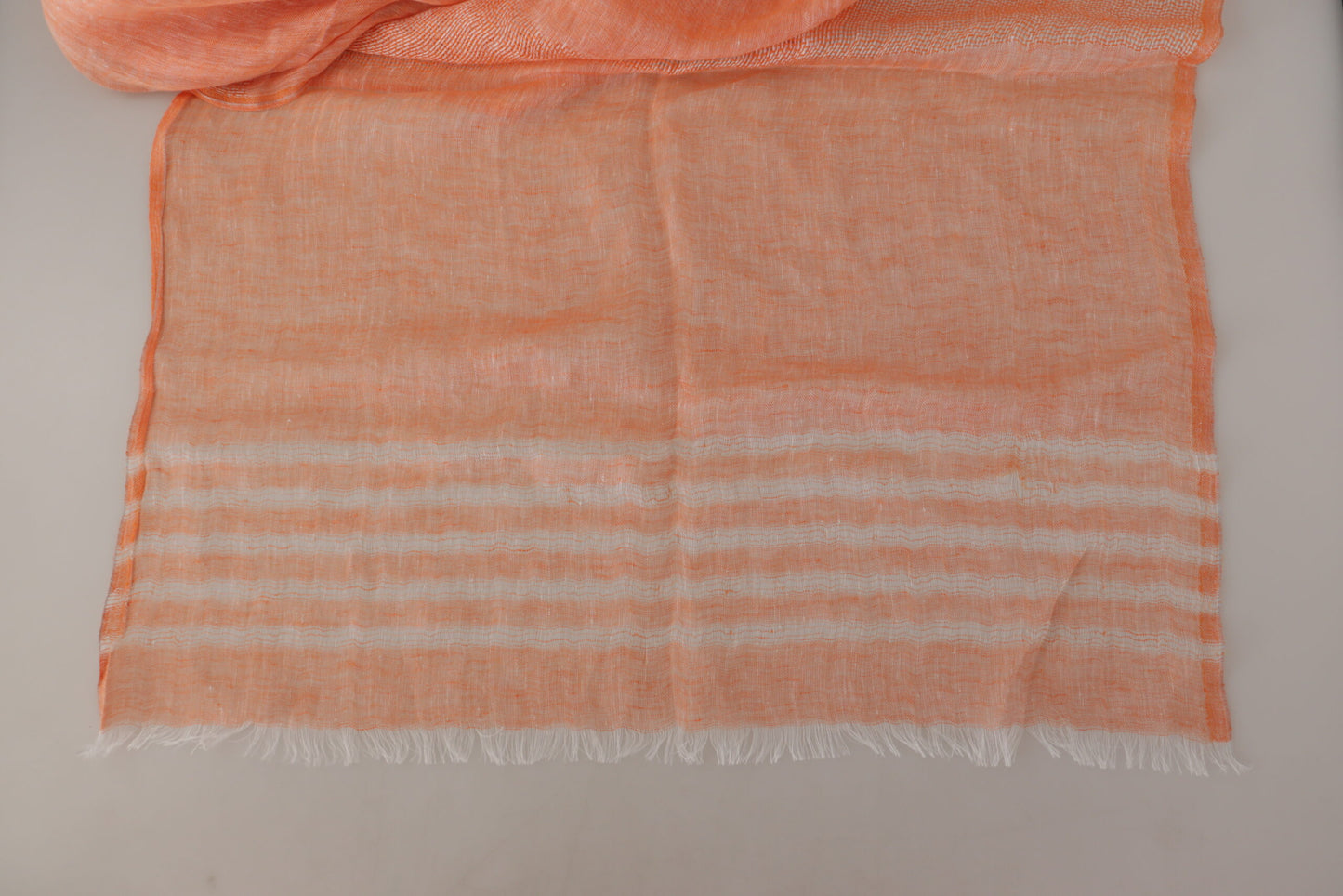  - Elegant Orange Linen Shawl Wrap Scarf