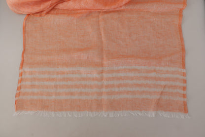  - Elegant Orange Linen Shawl Wrap Scarf