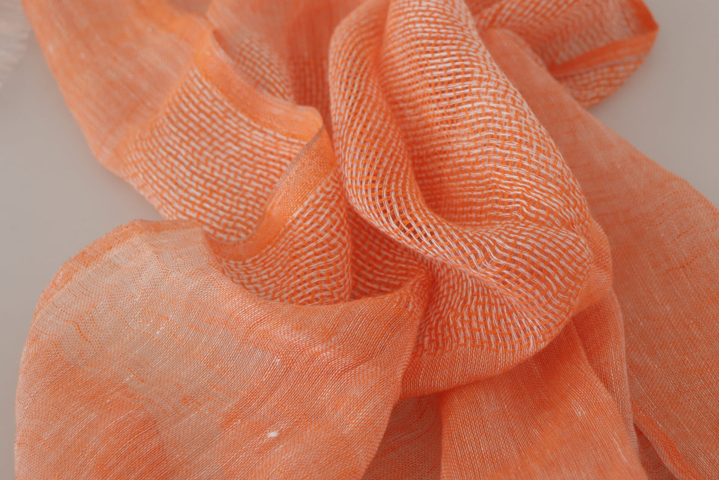  - Elegant Orange Linen Shawl Wrap Scarf