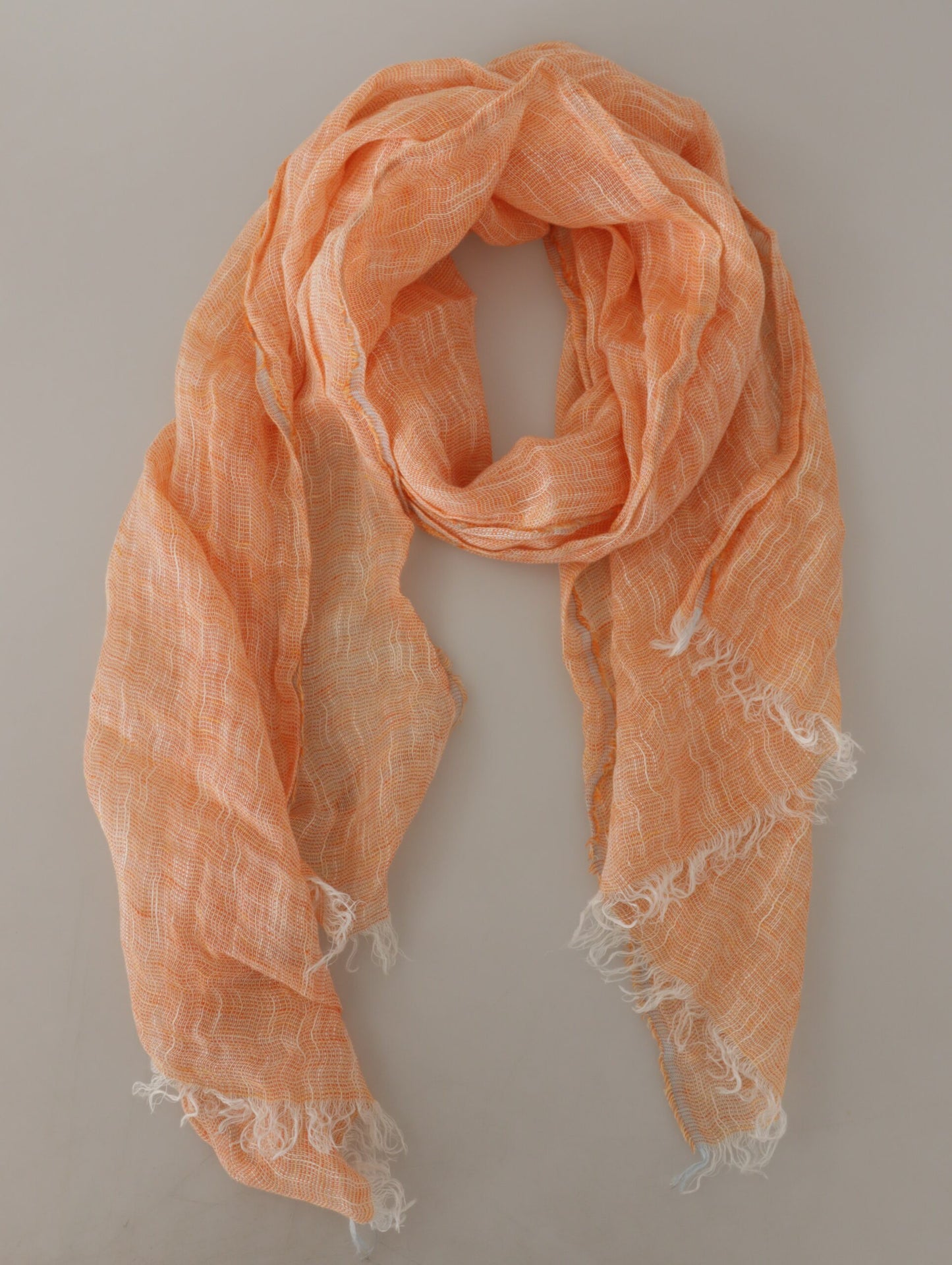  - Elegant Peach Linen Scarf