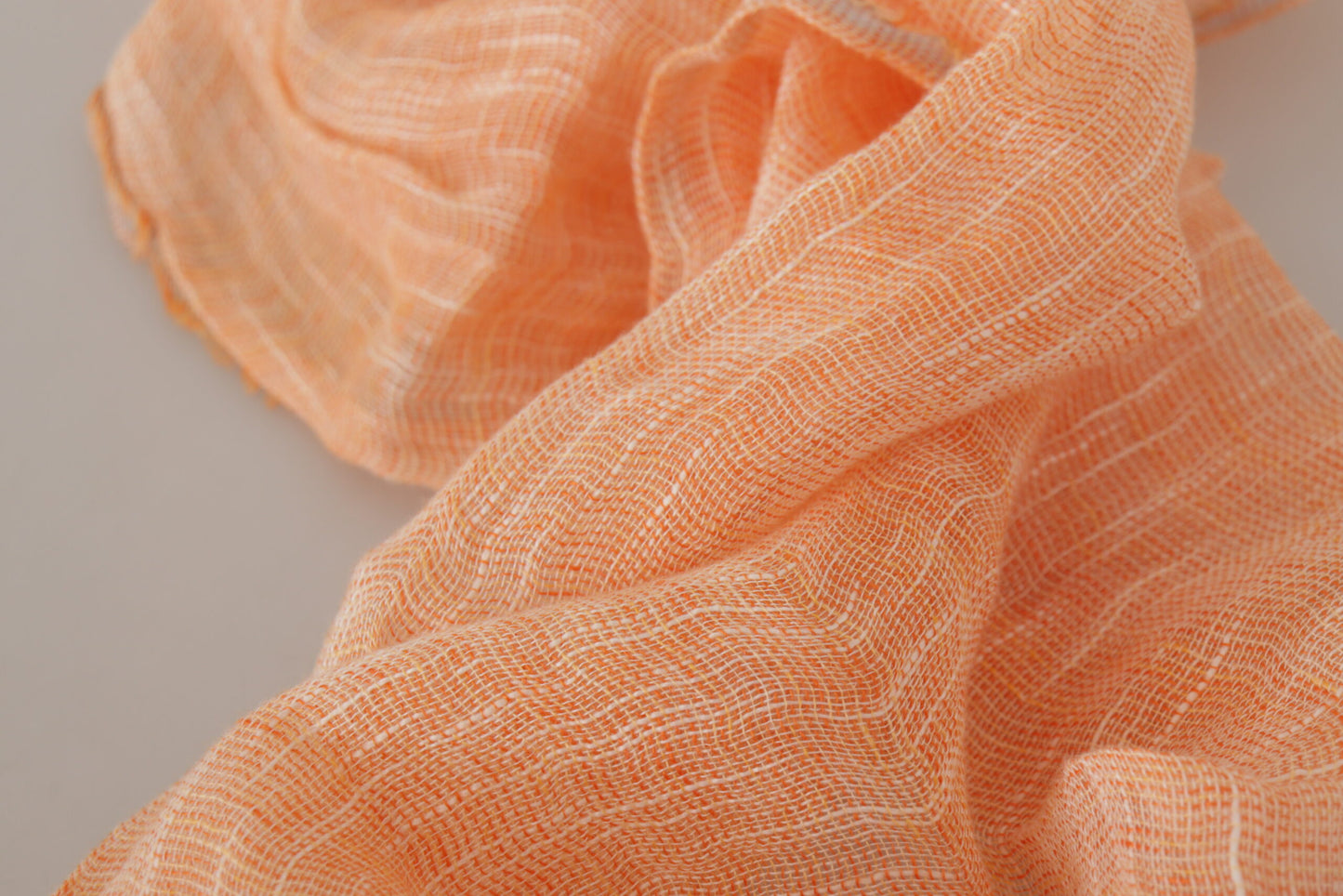  - Elegant Peach Linen Scarf