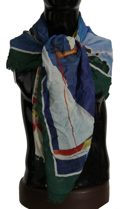  - Elegant Multicolor Silk Blend Square Scarf