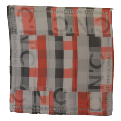  - Elegant Silk Checkered Scarf