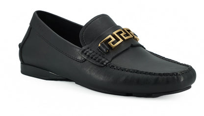  - Elegant Black Calf Leather Men's Loafers