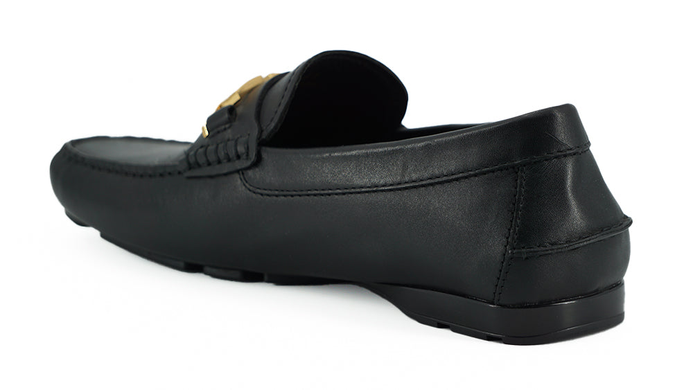  - Elegant Black Calf Leather Men's Loafers