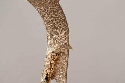  - Elegant Gold Leather Shoulder Strap