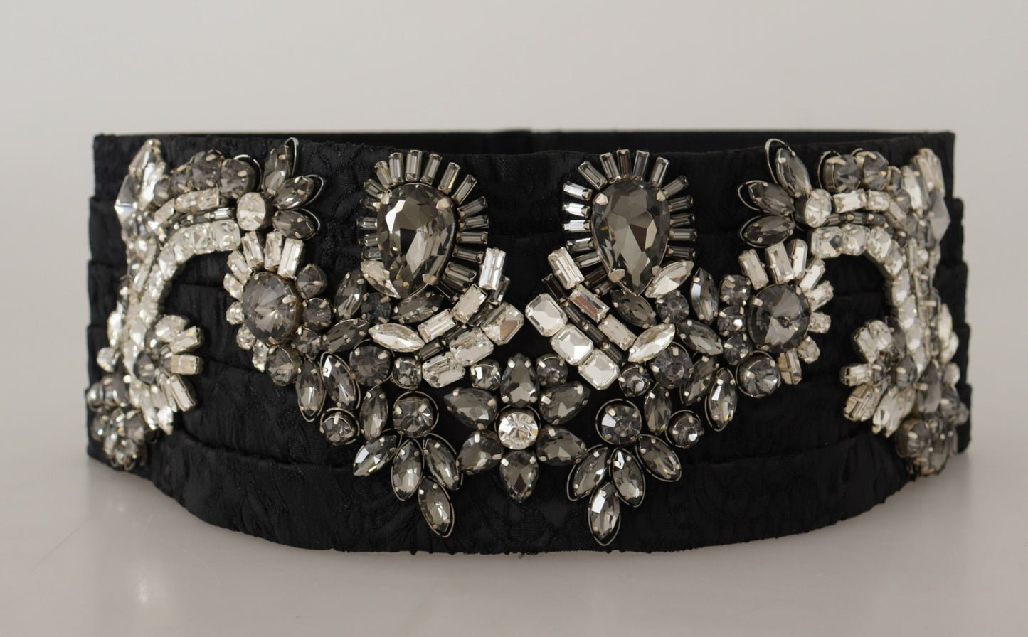  - Elegant Rhinestone-Embellished Silk Belt