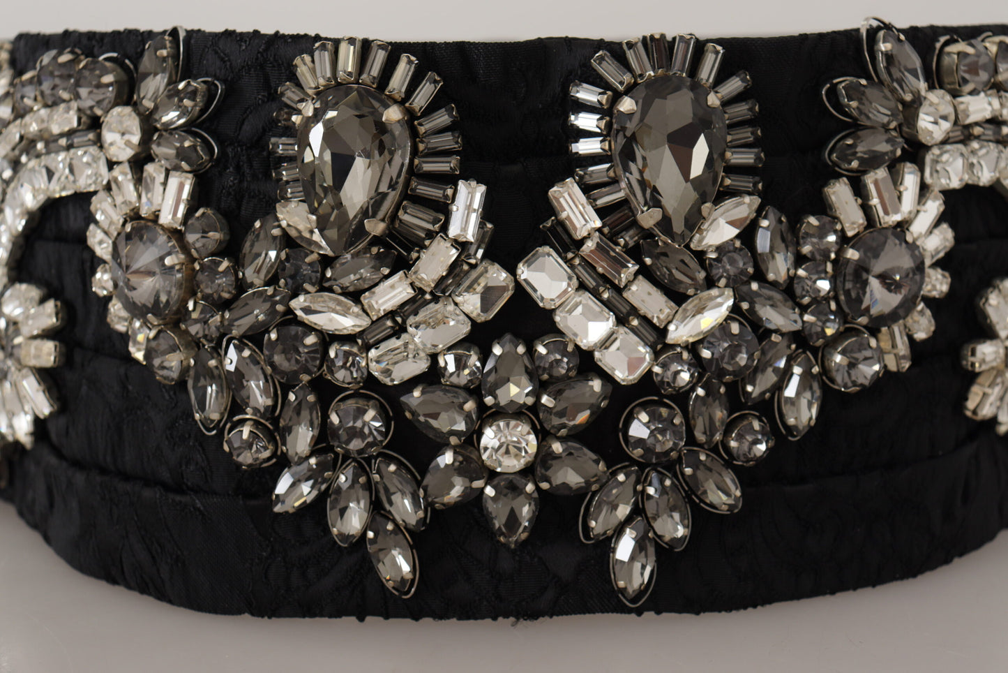  - Elegant Rhinestone-Embellished Silk Belt