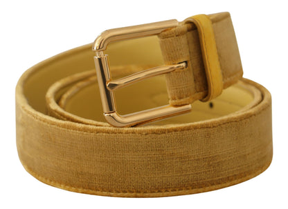  - Elegant Velvet Designer Gold-Buckled Belt