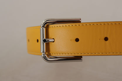  - Elegant Leather Belt in Sunshine Yellow