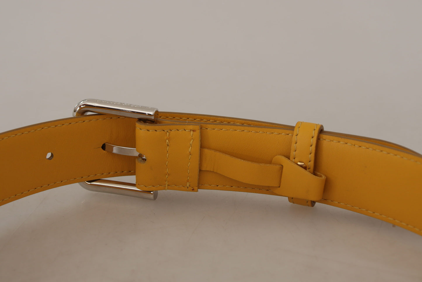  - Elegant Leather Belt in Sunshine Yellow