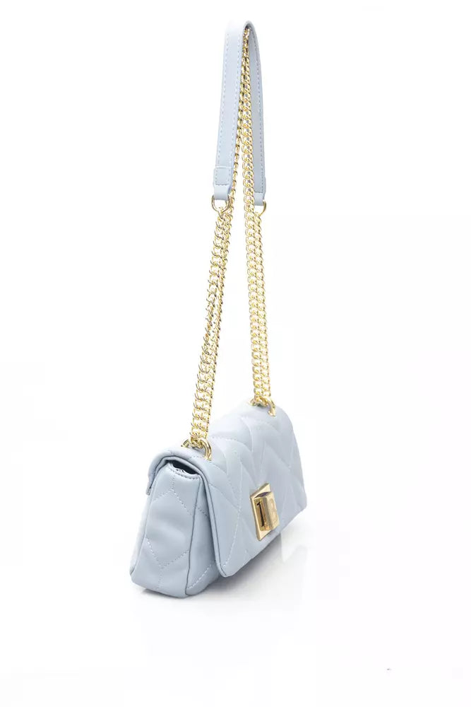  - Elegant Light Blue Shoulder Bag with Golden Accents