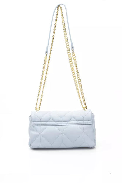  - Elegant Light Blue Shoulder Bag with Golden Accents