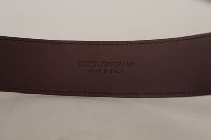  - Elegant Maroon Leather Belt with Engraved Buckle