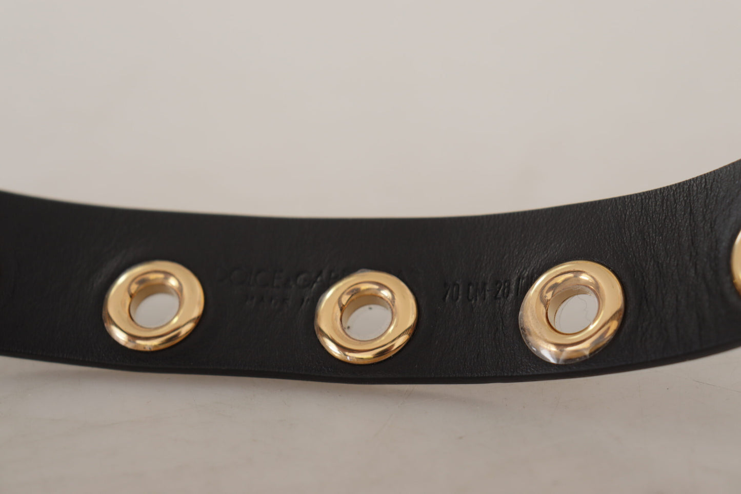  - Chic Black Leather Belt with Engraved Buckle