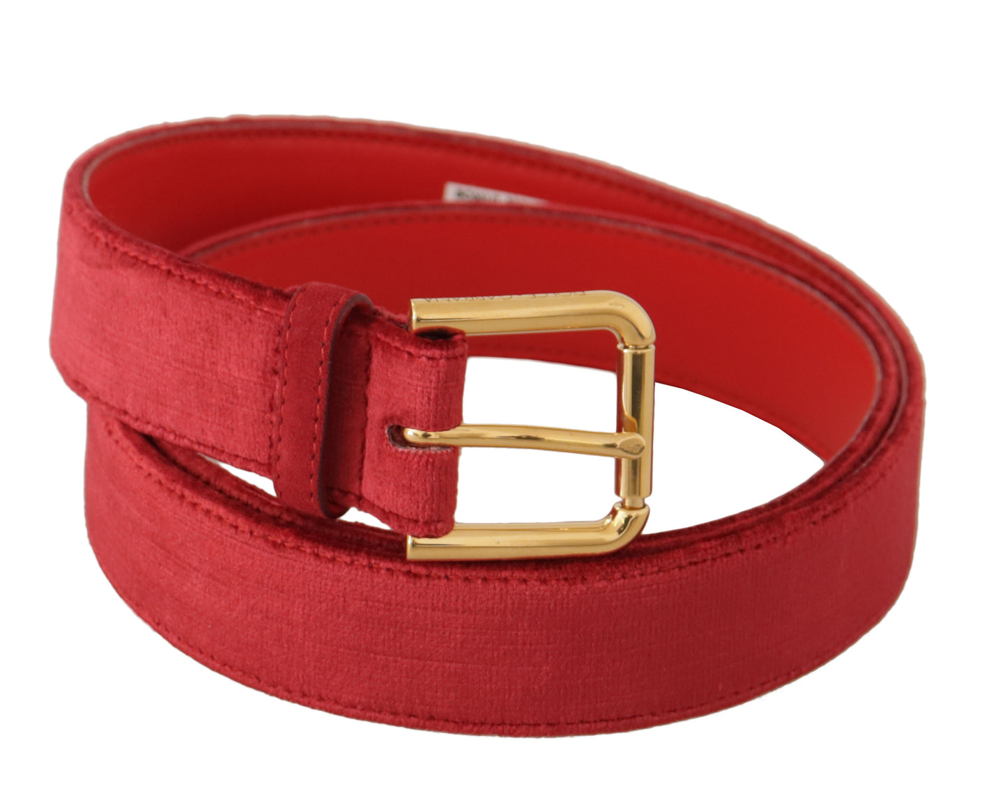  - Elegant Red Suede Designer Belt