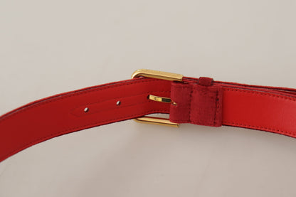  - Elegant Red Suede Designer Belt