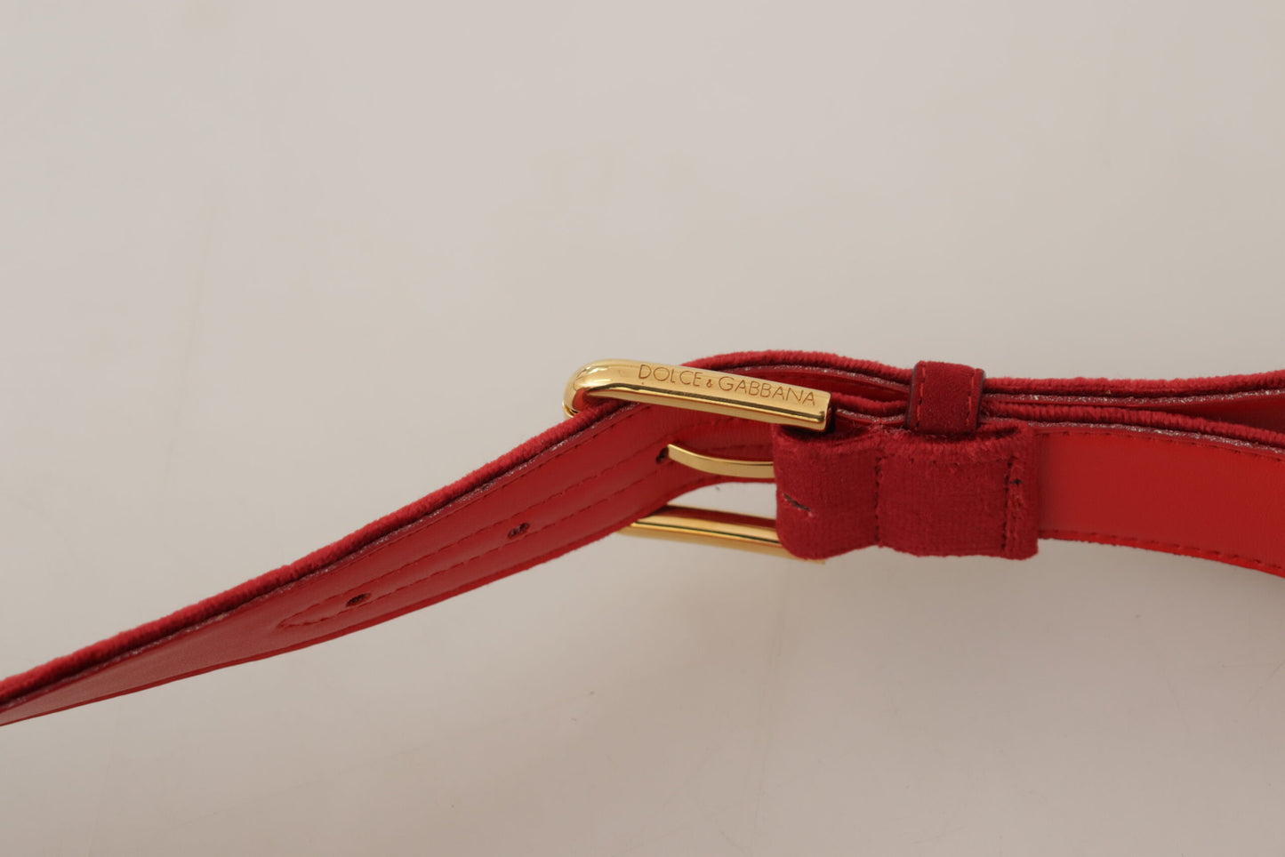  - Elegant Red Suede Designer Belt