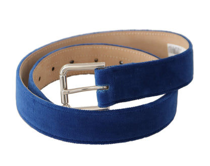  - Elegant Velvet Metal-Logo Belt