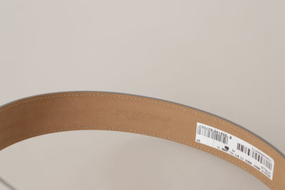  - Engraved Silver-Toned Leather Belt