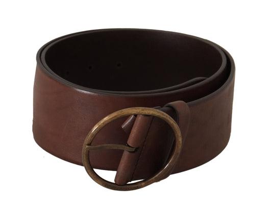  - Elegant Leather Belt with Engraved Buckle