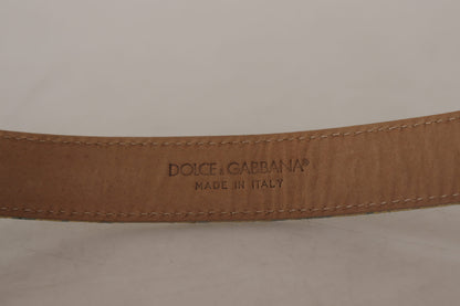  - Elegant Light Blue Leather Belt with Gold Buckle