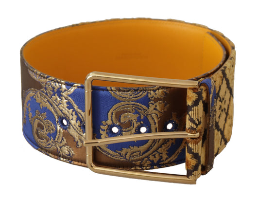  - Elegant Blue Leather Belt with Metal Buckle