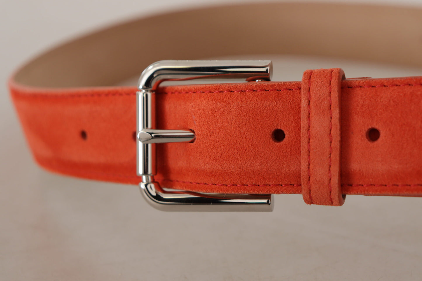  - Elegant Suede Leather Belt in Vibrant Orange