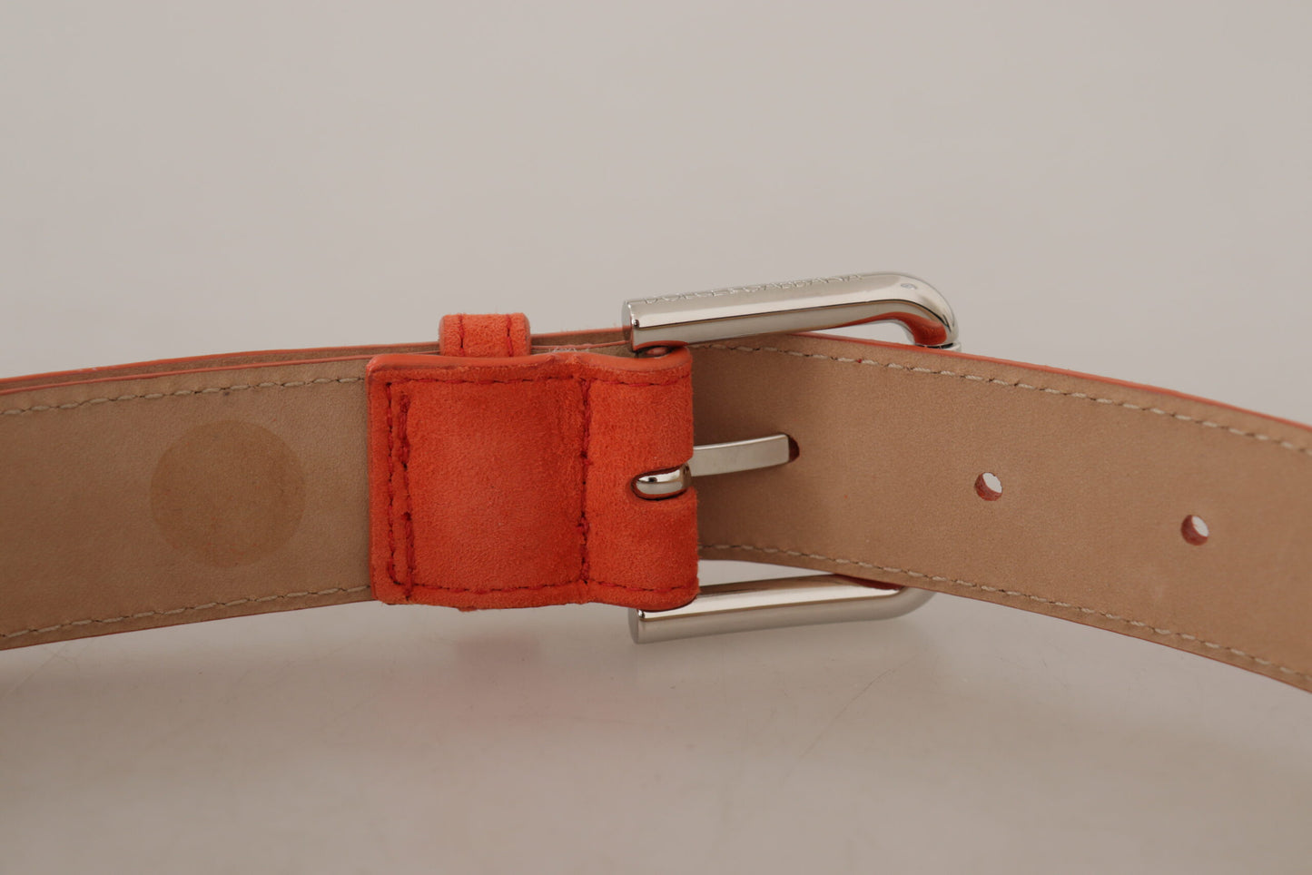  - Elegant Suede Leather Belt in Vibrant Orange