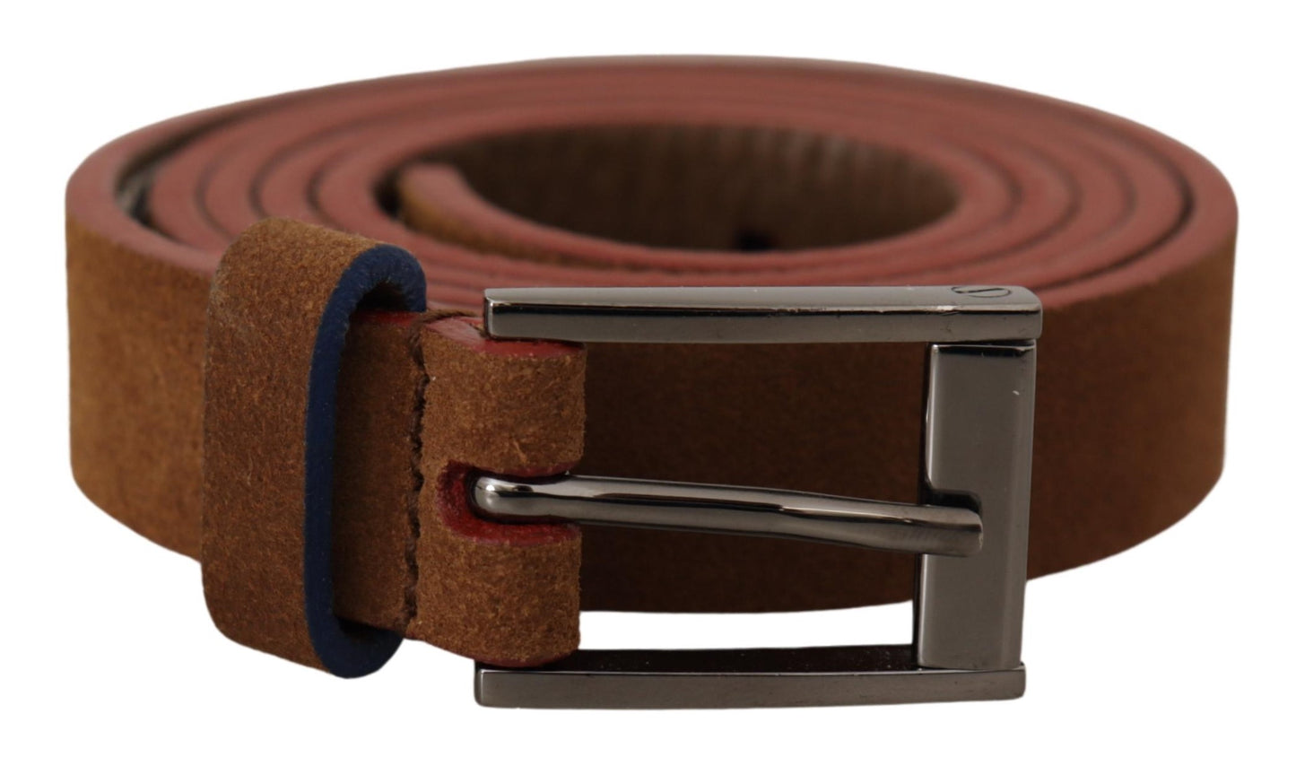  - Chic Suede Belt with Logo Engraved Buckle