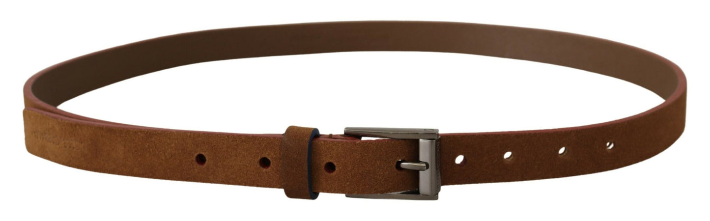  - Chic Suede Belt with Logo Engraved Buckle