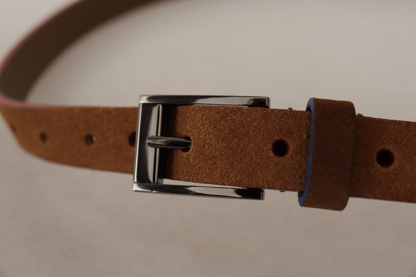  - Chic Suede Belt with Logo Engraved Buckle