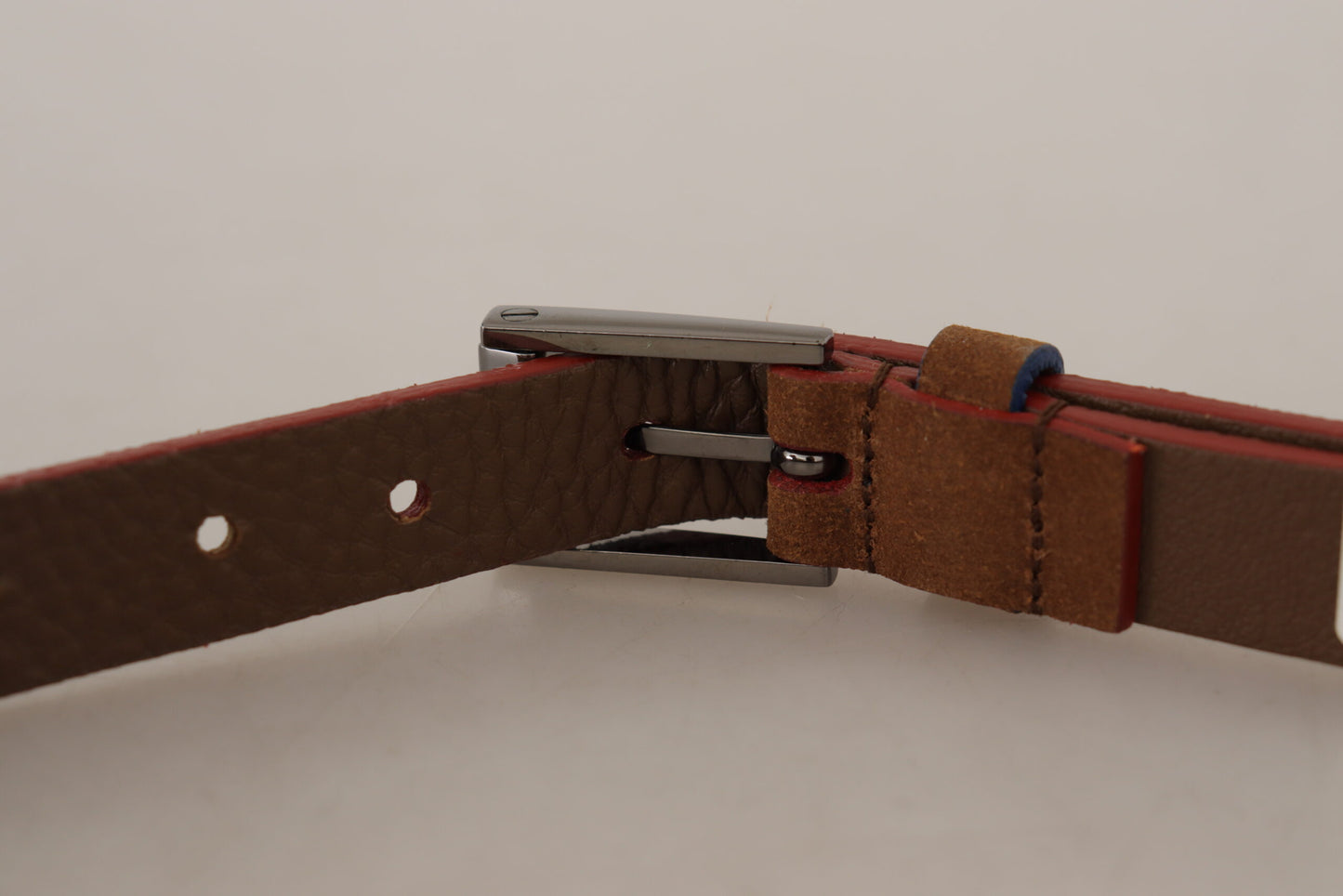  - Chic Suede Belt with Logo Engraved Buckle