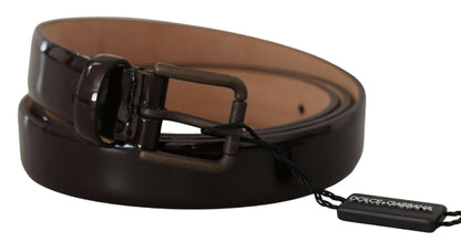  - Elegant Black Leather Logo Buckle Belt