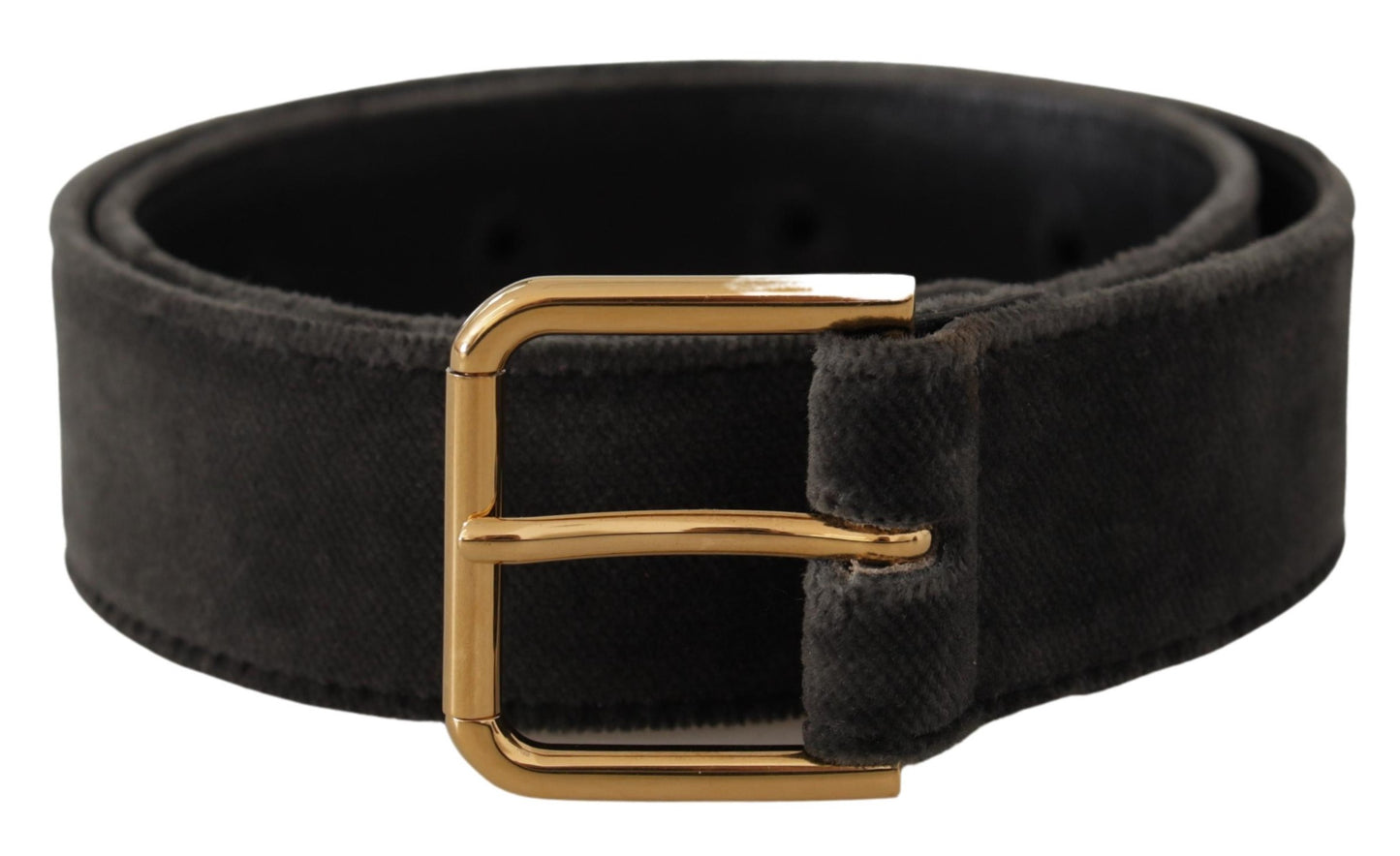  - Elegant Velvet Belt with Engraved Buckle