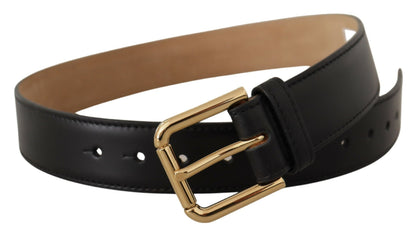  - Elegant Leather Belt with Logo Buckle