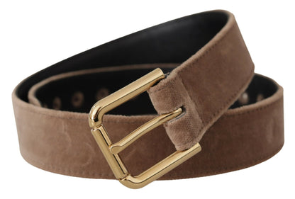  - Elegant Velvet Logo Buckle Belt