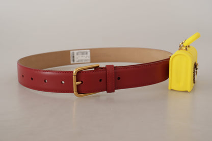 Elegant Red Leather Engraved Buckle Belt - The Luxe Alliance