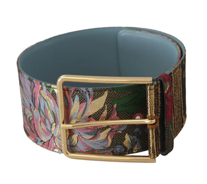  - Multicolor Leather Logo Buckle Belt