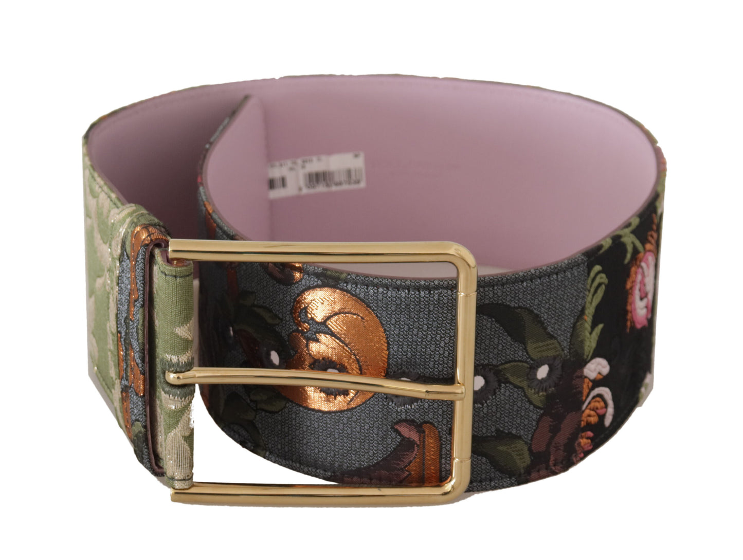  - Elegant Multicolor Canvas-Leather Belt