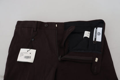  - Elegant Brown Cotton Blend Trousers