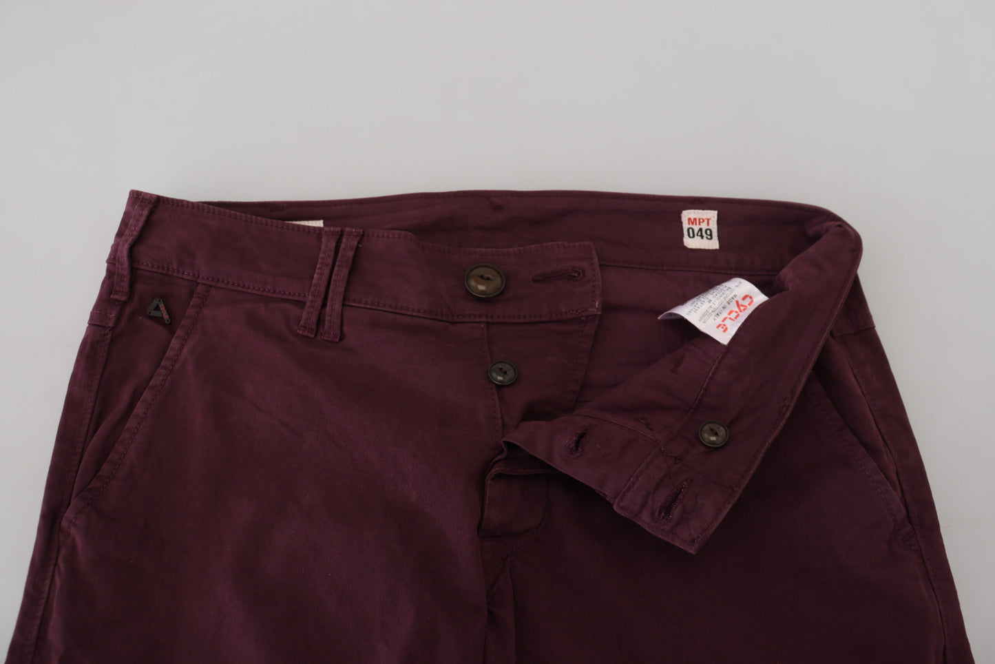  - Maroon Skinny Fit Cotton Pants