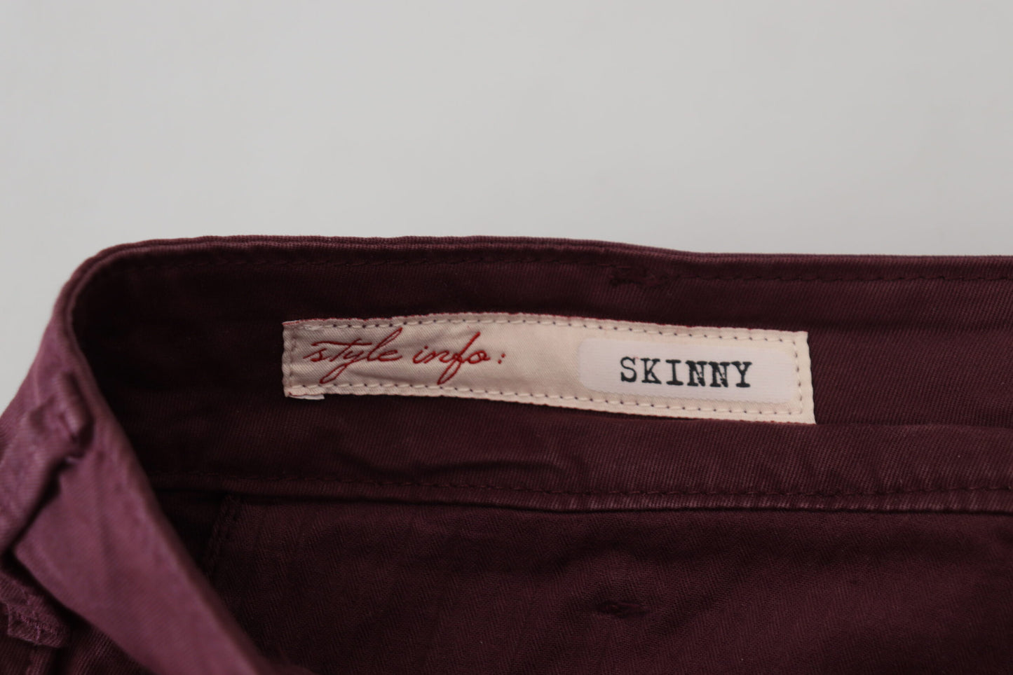  - Maroon Skinny Fit Cotton Pants